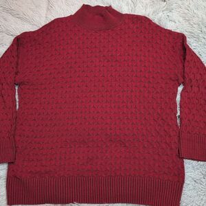 Knox Rose Sweater Womens XXL Open Knit Stretch‎ Mock Neck Casual Comfort